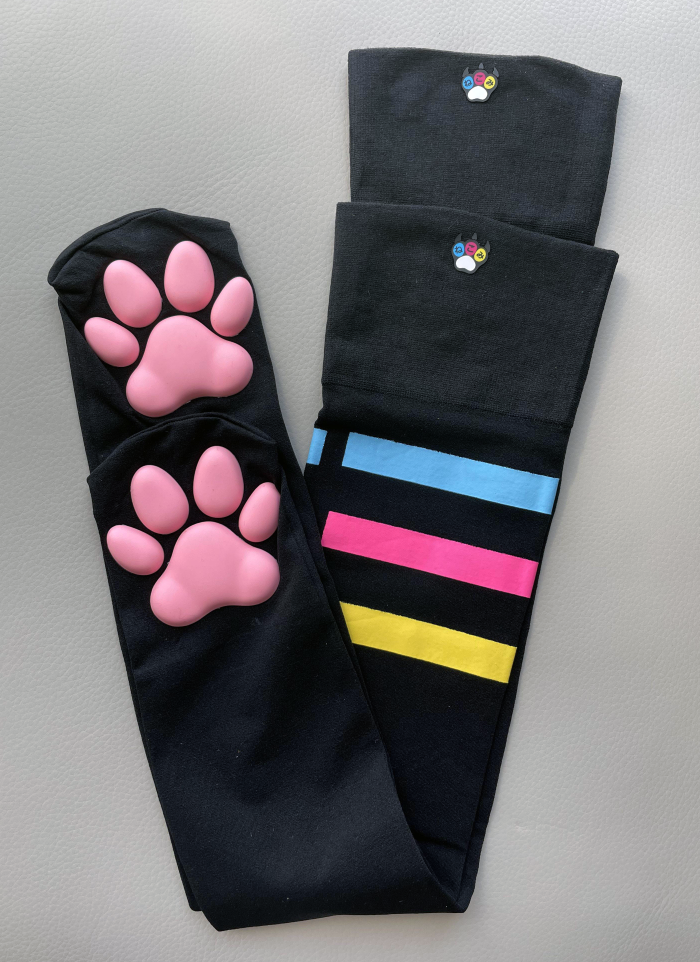 Nekomi 3D cat paw thigh-high socks